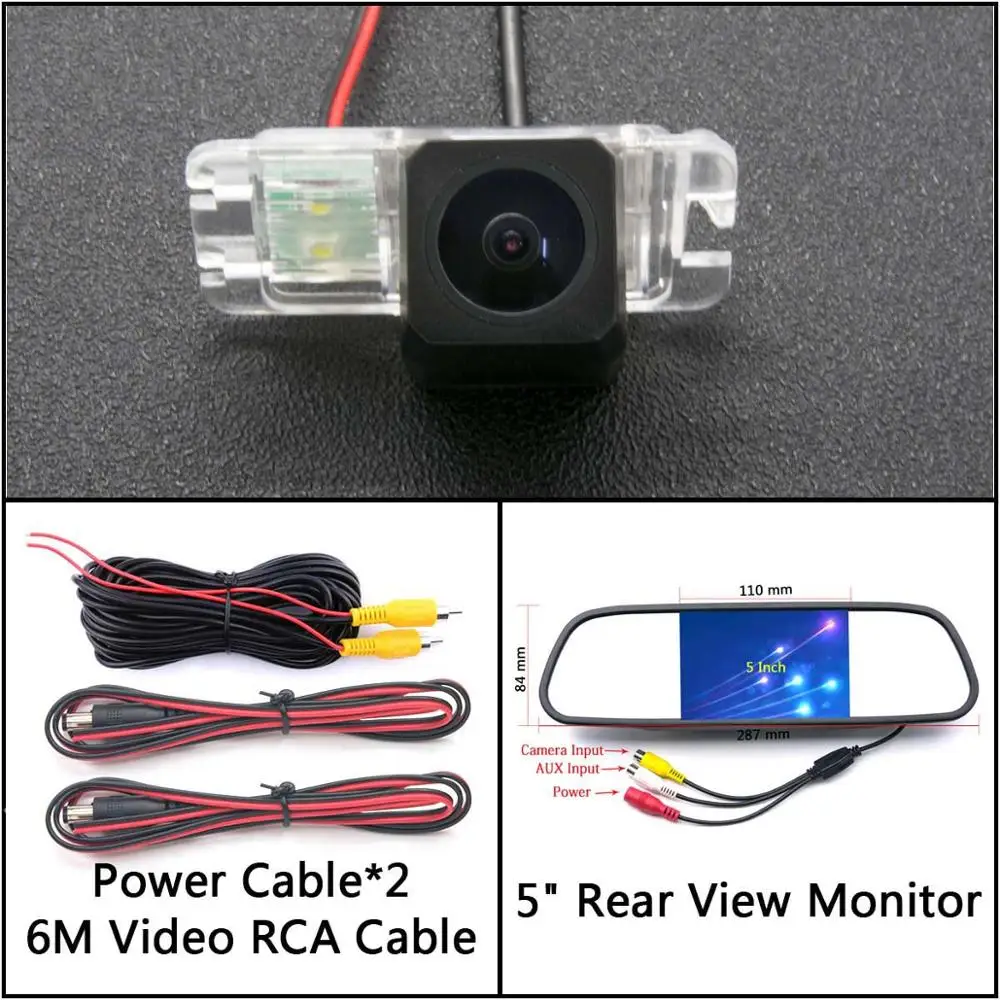 Cam N 5 inch Mirror Full HD резервная камера заднего вида для Ford Focus 2 Mondeo C-Max S-Max Galaxy Fiesta Kuga EcoSport Автостоянка ЖК-зеркало монитор - Название цвета: Cam N 5 inch Mirror