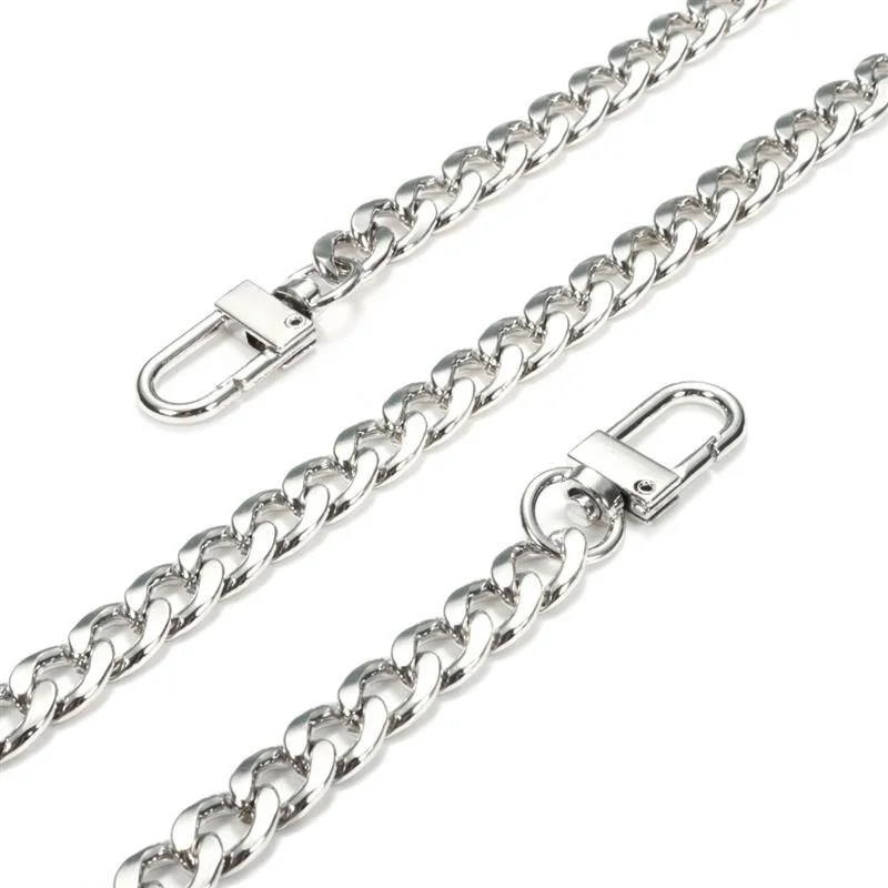 Серебристый 20-120 см Алюминиевые цепочки DIY сумка ремешок замена кошелек цепи лямки для сумки через плечо для небольших сумок аксессуары - Цвет: Серебристый