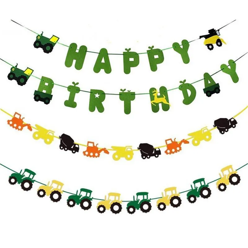 

Construction Vehicle Birthday Party Decorations Construction Tractor Logging Forest Banner Kids Party Decor Supplies