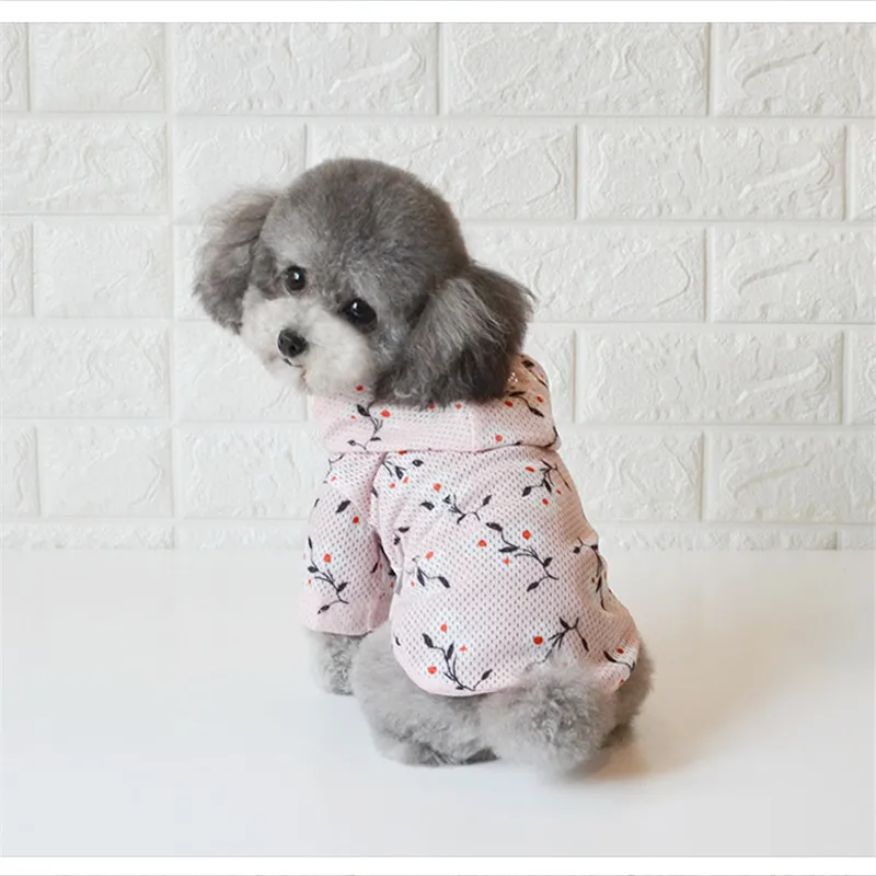 Сетчатая толстовка с капюшоном для собак Толстовка маленьких чихуахуа мопс