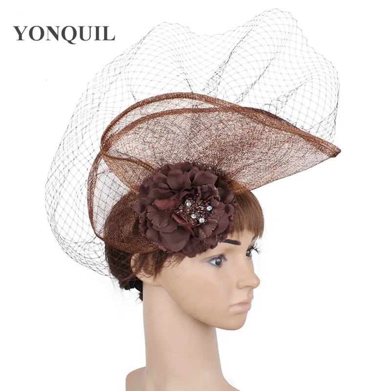 

Women Hats Party Tea Fascinators Headbands Bidal Married Mesh Headwear Veils Hair Accessories Ladies Elegant Flower Headpiece