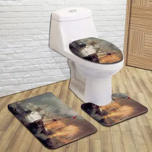 3 шт., Нескользящие коврики из микрофибры для ванной