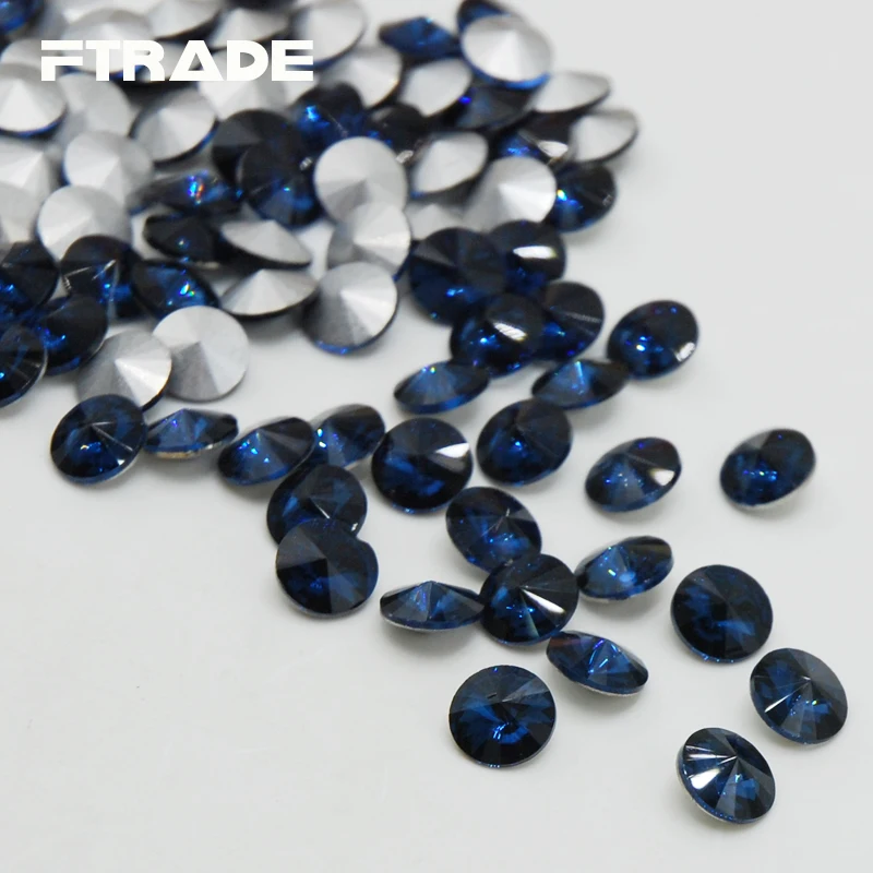 

Montana Color Rivoli Rhinestones Fancy Stone Point Back Glass Stone For Jewelry Making 8mm 10mm 12mm 14mm 16mm 18mm