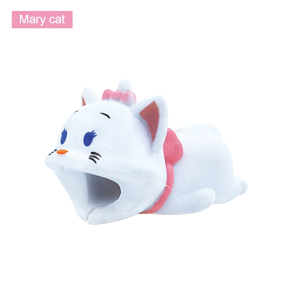 Mary Cat CHIPAL милый мультфильм укусов USB кабель протектор iphone сматывание кабеля Chompers шнур животное укуса держатель телефона Органайзер защита - Цвет: Mary Cat