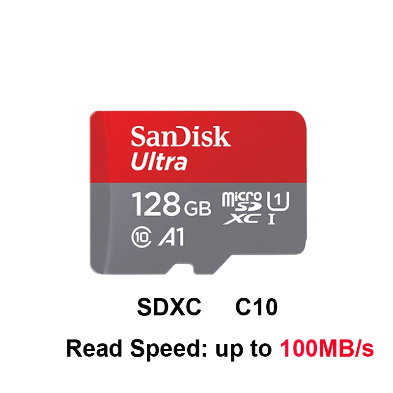 Двойной Флеш-накопитель SanDisk Micro SD карта, 16 ГБ, 32 ГБ, 64 ГБ, 128 ГБ, карта памяти, Макс 98 МБ/с. C10 U1 A1 флеш-карта памяти Micro SD для телефона компьютера SDXC карты памяти SDHC - Емкость: 128GB