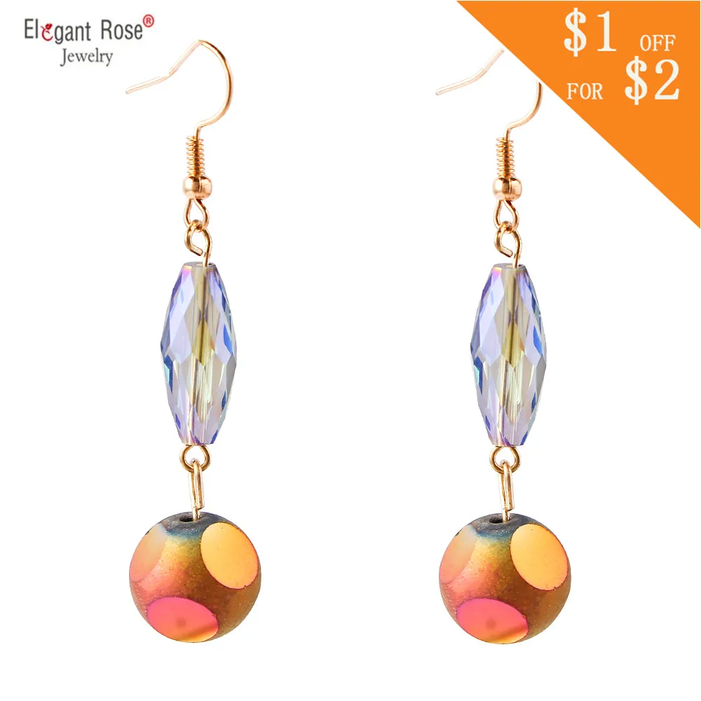 Boho Statement Fashion Crystal Tassel Earrings White Blue Red Long Transparent Wholesale Drop Dangle For Women Jewelry | Украшения и