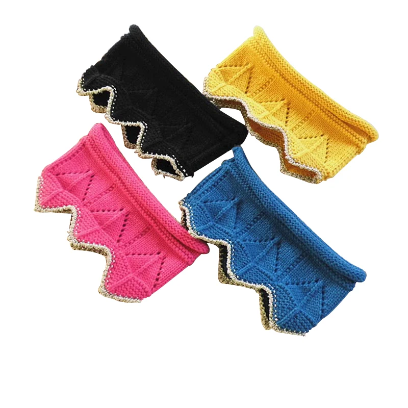 Новые детские шапки с короной для девочек и мальчиков вязаные со звездочками