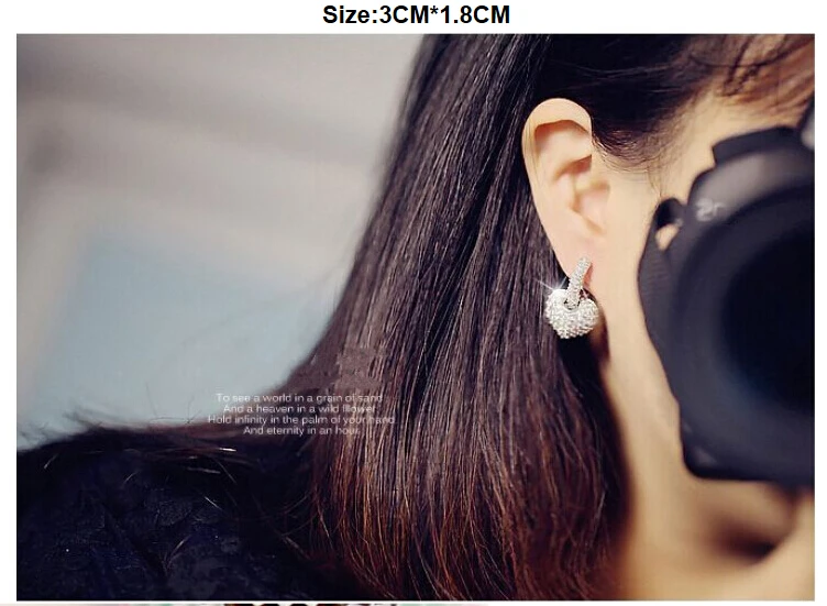 2015 Лучшая Новинка модное прозрачное кольцо в виде сердца для женщин JP25|earring