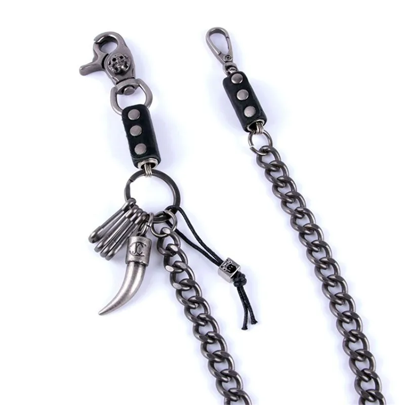 Biker Wallet Chains Wolf Tooth Charm Bicycle Belt Rock Punk Stainless Steel Motorcyle HipHop Pant Jean Chain Men 2019 DR07 | Украшения и