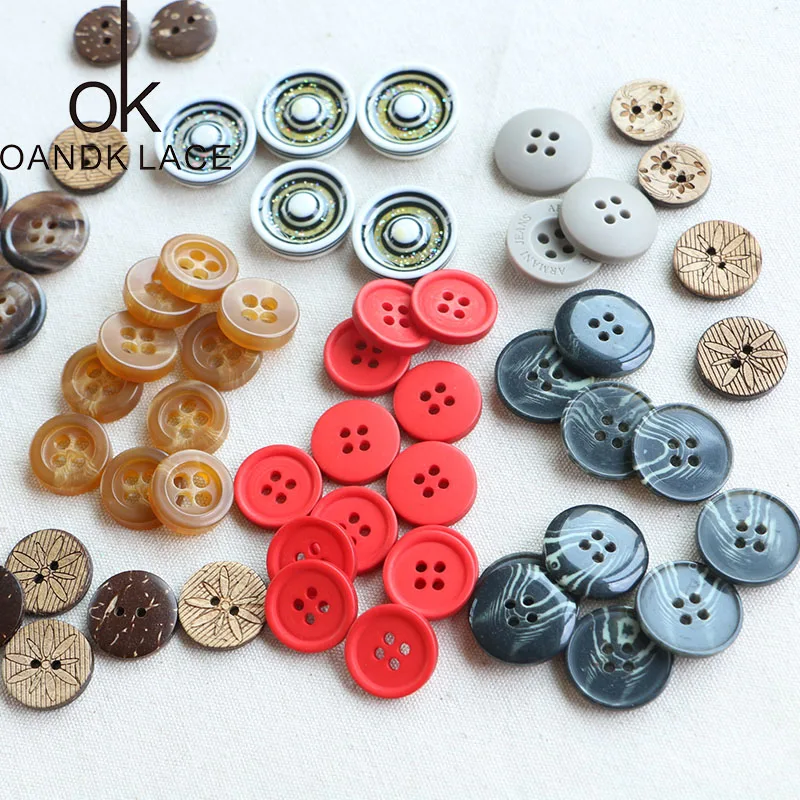 10-18MM 20PCS buttons round matte resin double-sided button coat windbreaker | Дом и сад