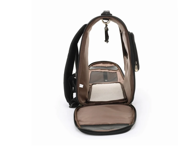 Черная плотность 600D Оксфорд ПВХ Нижняя сумка для собак модная маленький рюкзак