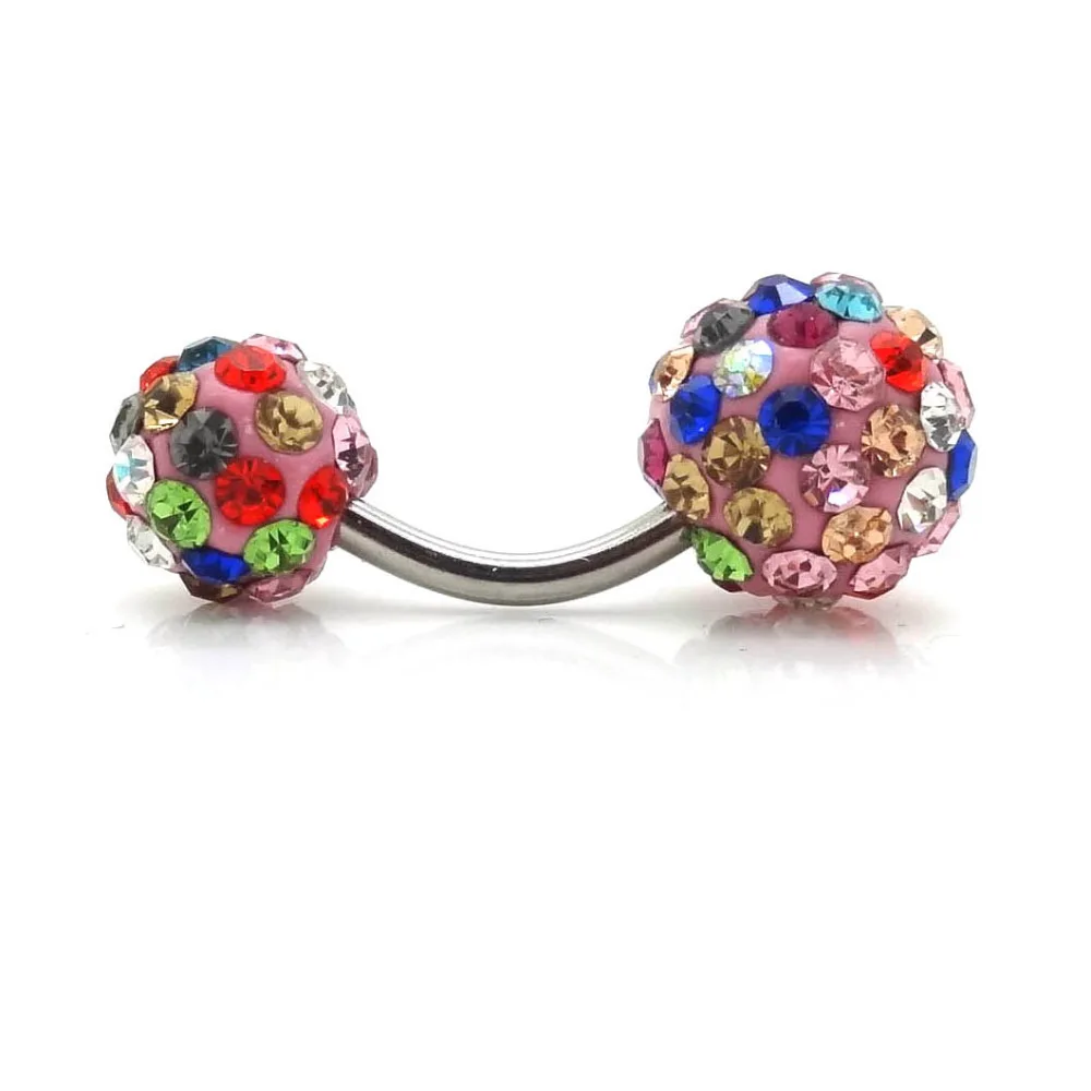 Штанга со стразами для пирсинга пупка пикантные кольца В индустриальном стиле