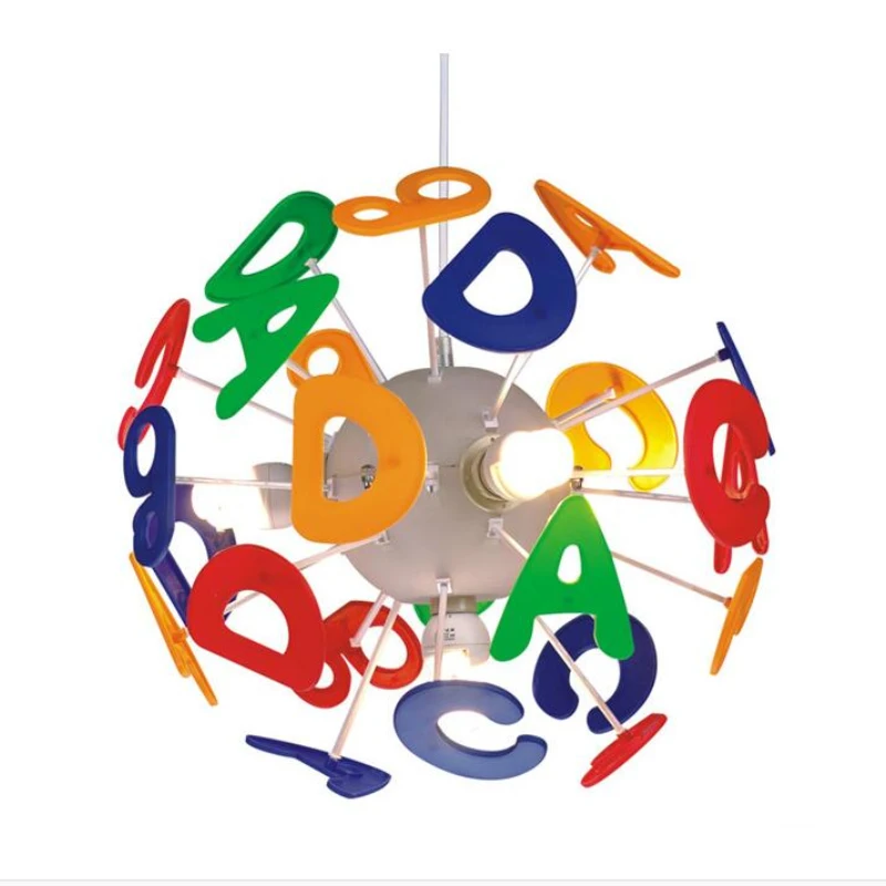 Современный Креативный красочный подвесной светильник с английскими буквами