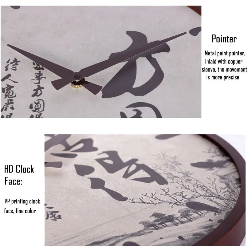 Новые Настенные Часы 40 см деревянные круглые часы для украшения дома бесшумные