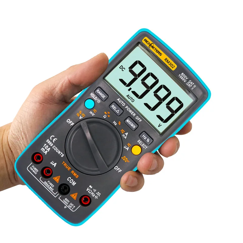 50% Off RM303 истинного среднеквадратичного значения 19999 отсчетов Цифровой мультиметр бесконтактная проверка напряжения переменного частота 200 м сопротивление