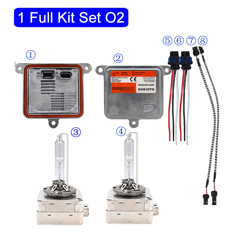 Комплект ксеноновых фар SUKIOTO D1S D3S D8S 55 Вт Ксеноновые фары 5500K + 60% D1R 034663 10R A71177E00DG