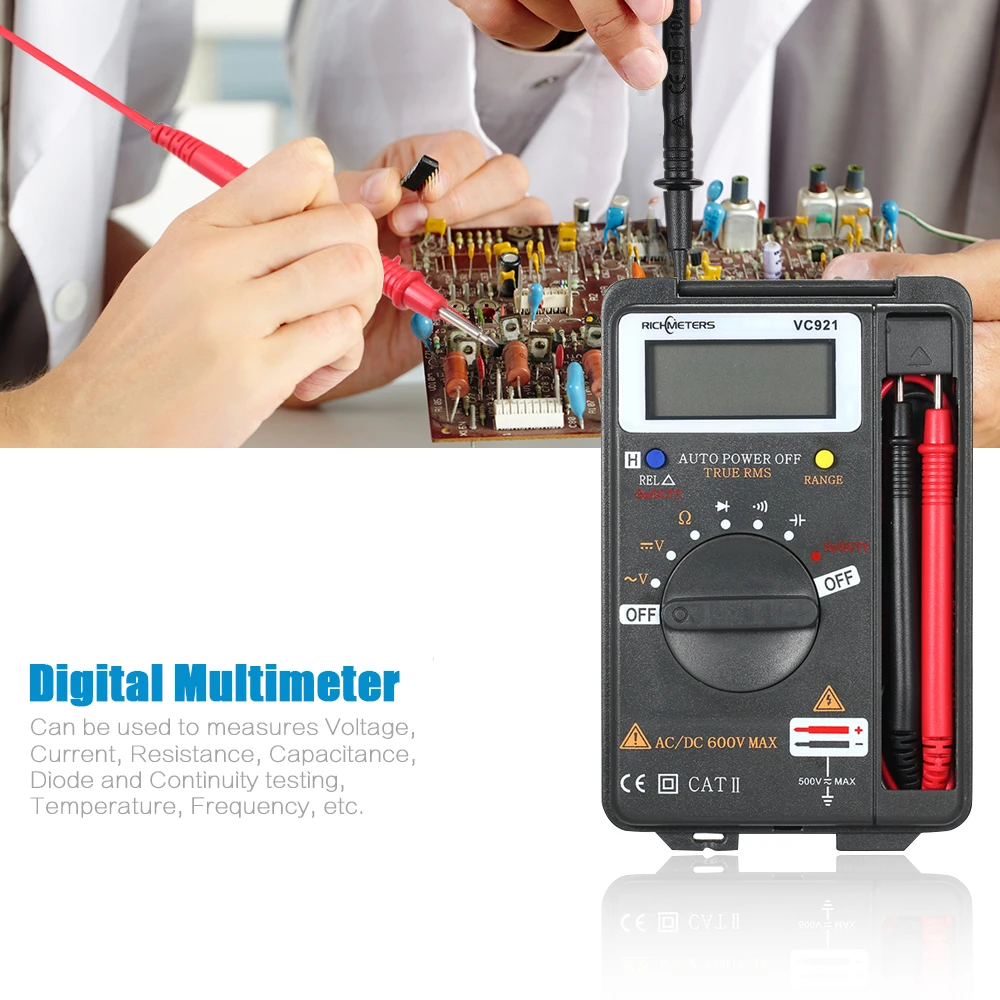 Ручной мини цифровой мультиметр RICHMETERS VC921 многофункциональный 4000 отсчетов
