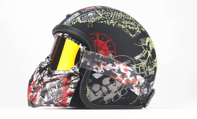 3/4 шлемы moto rcycle ретро с открытым лицом винтажные Racer Cascos moto rcycle шлем с goggle mask
