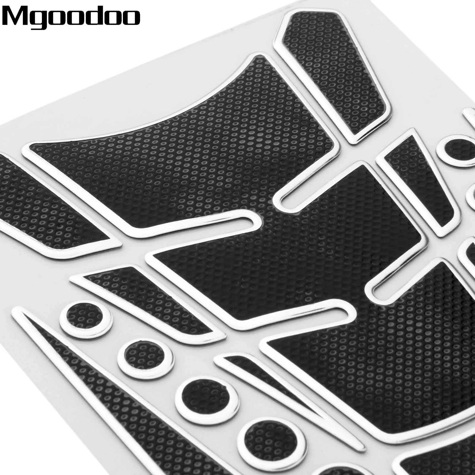 Серебристая 3D спортивная мотоциклетная накладка на топливный бак Наклейка