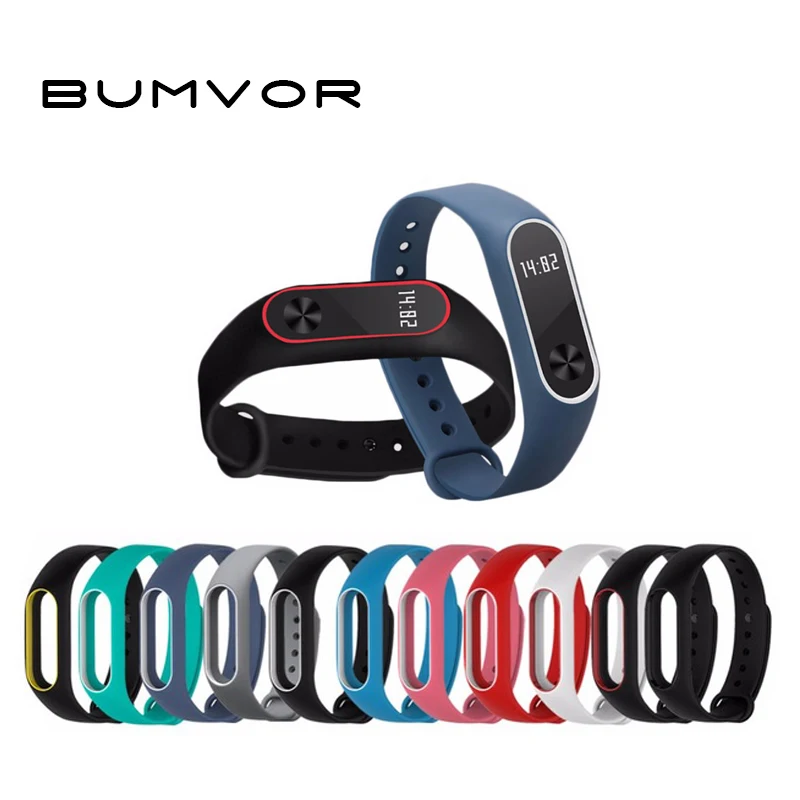 Высококачественный цветной силиконовый ремешок BUMVOR для браслета Miband 2 Xiaomi Mi band
