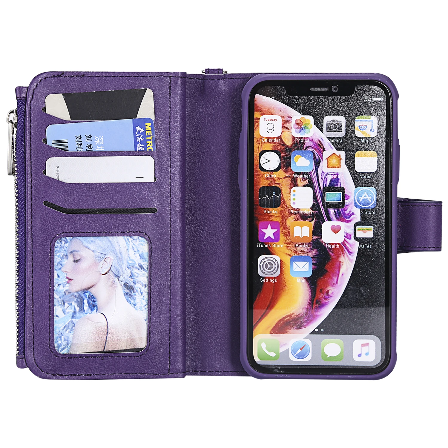 Чехол-Кошелек Coque для Iphone XR Кожаные чехлы чехол-книжка подставка телефона сумка