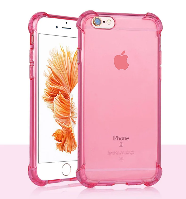 pink Мягкие силиконовые прозрачные чехлы для iPhone X XS 6 6S 8 Plus, чехол для iPhone 11 Pro XS MAX XR 7, прозрачный противоударный Ультратонкий чехол - Цвет: pink