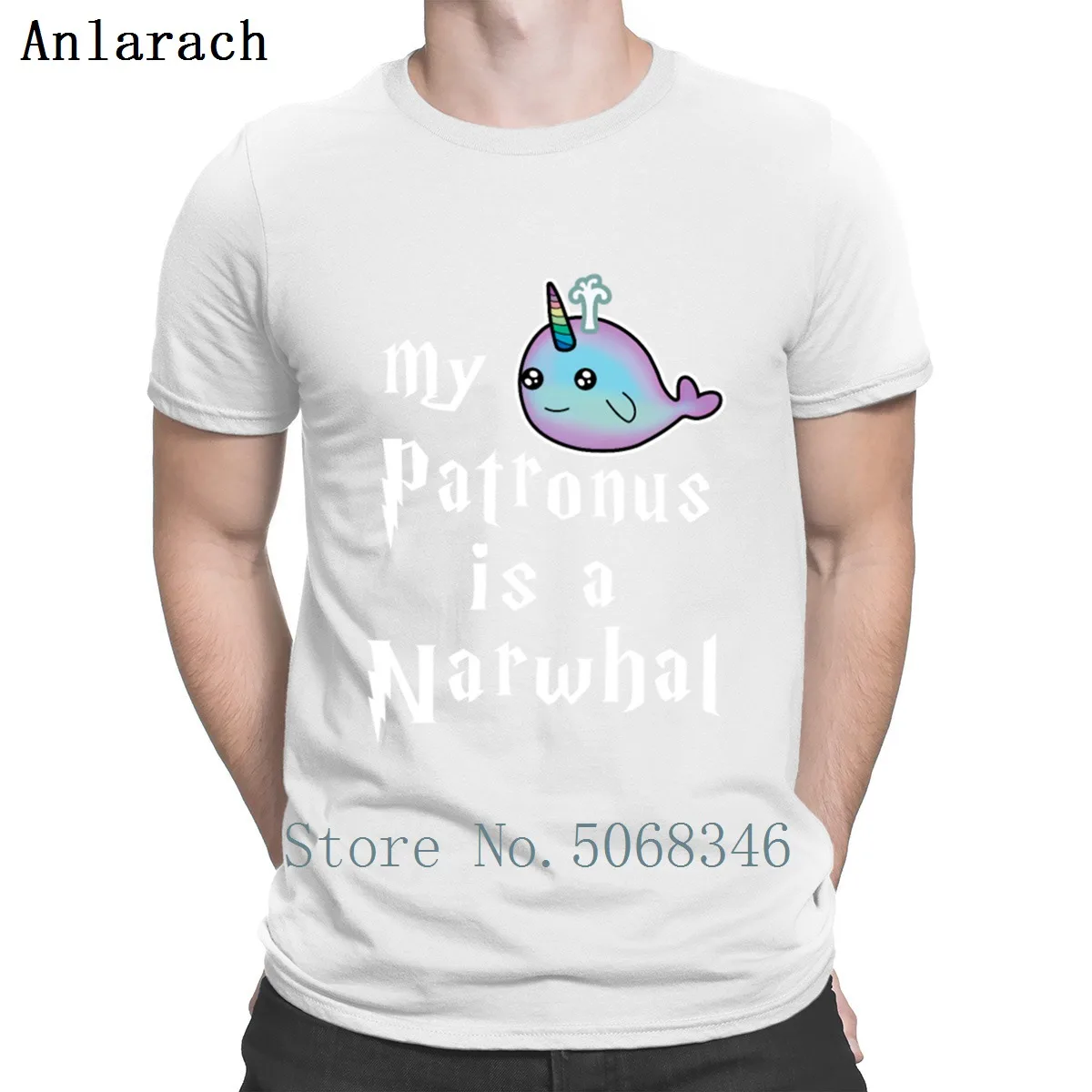 Футболка с принтом My Patronus Is A Narwhal Lovers сезон весна осень кавайная футболка