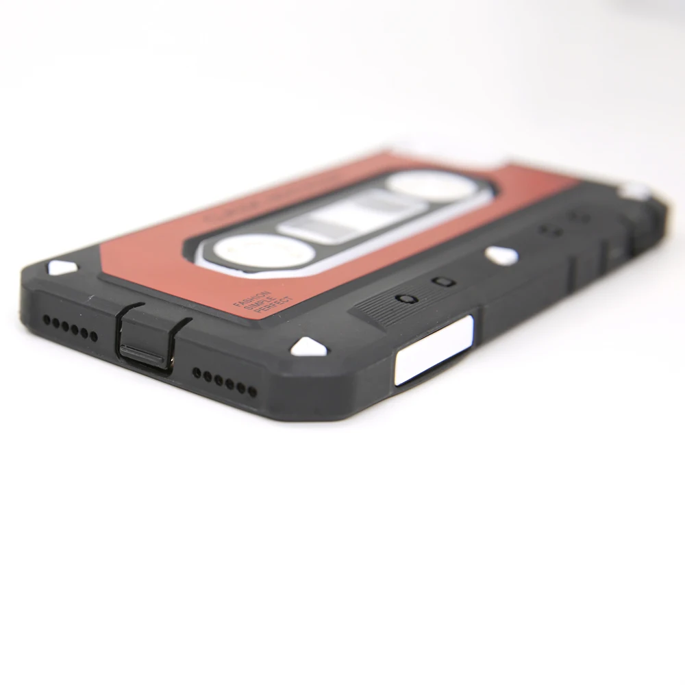 Retro Vintage Cassette Design Hybrid Armor Case Full Drop Protective Hard Rubber PC Cute Phone Cover For iPhone 7 Plus/8 Plus |