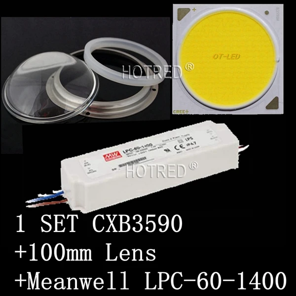 Cree COB CXB3590 CXB 3590 led лампа для выращивания 3000 K/3500 K/5000 K CD Bin 80 CRI 36V cob led лампа для выращивания медицинских растений - Испускаемый цвет: Led.50W Driver. Lens
