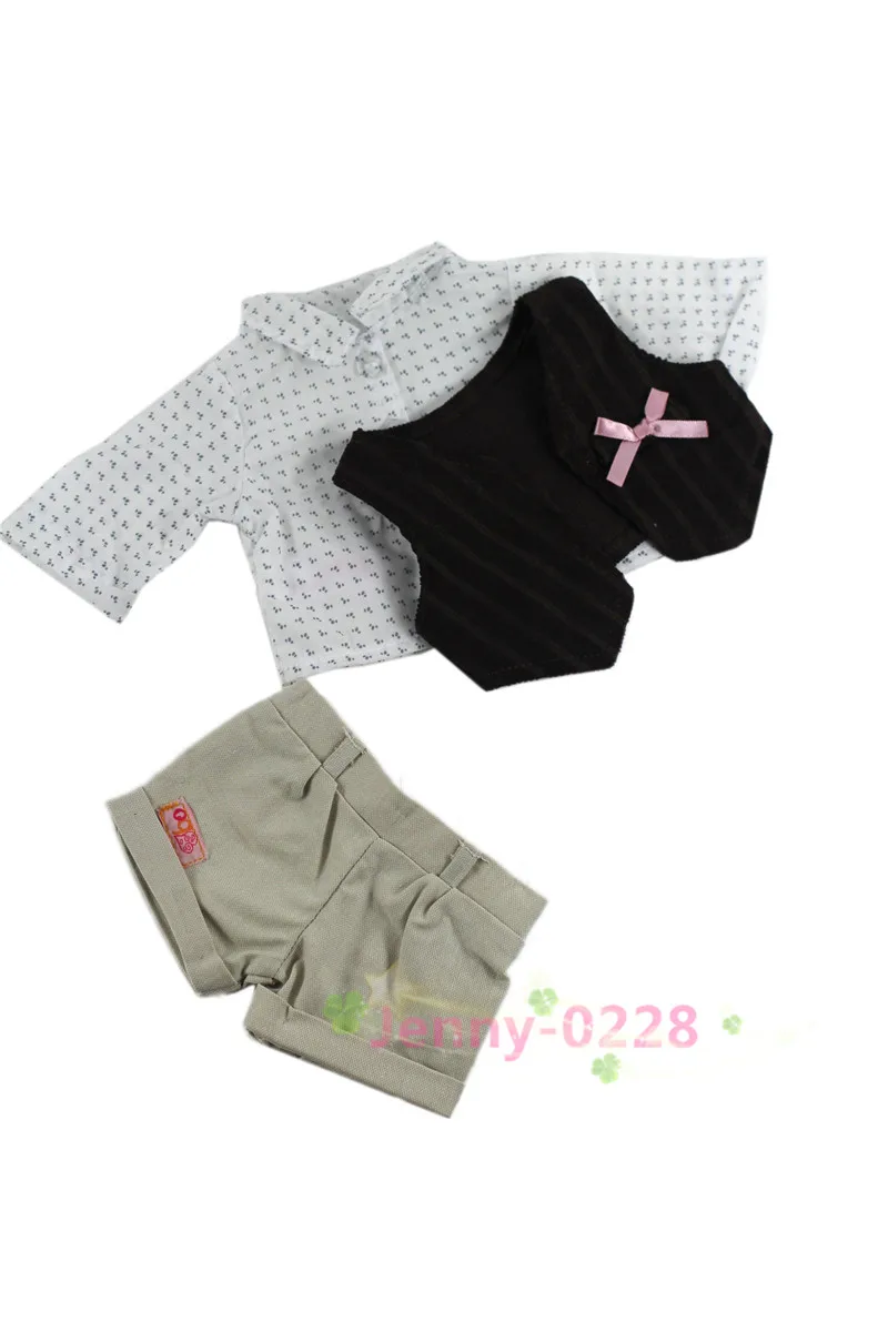 3 в 1 комплект Одежда для кукол наряд жилет + топ штаны 18 дюймов американская кукла