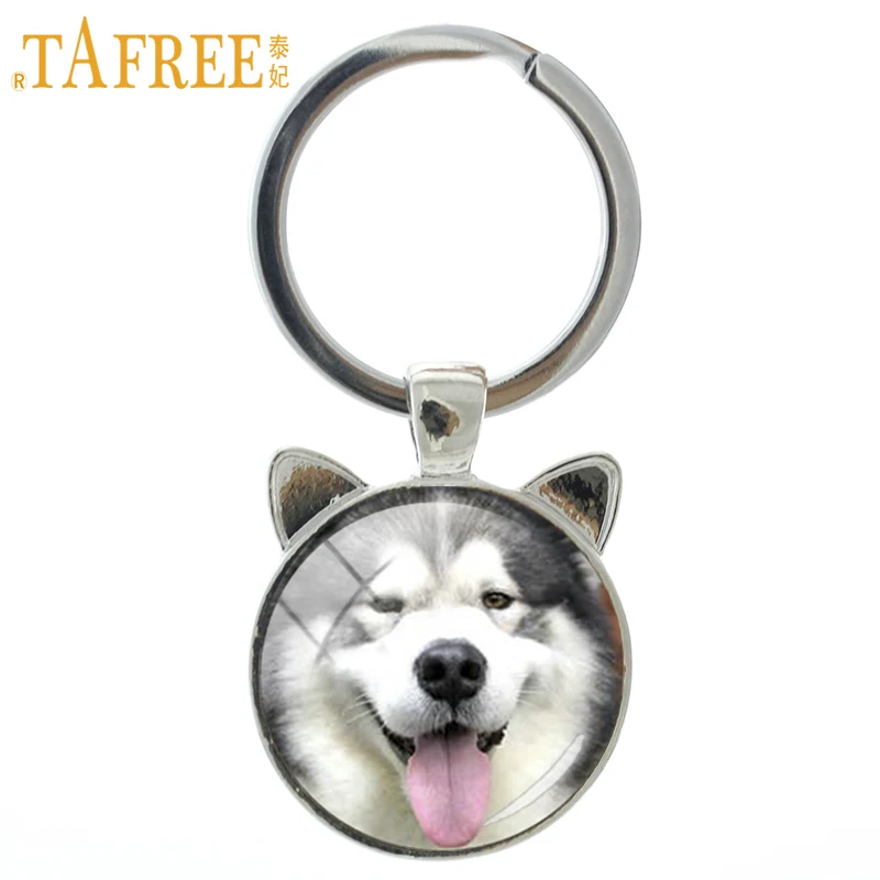 TAFREE новый модный брелок ручной работы с собакой счастливый Аляска маламут мопса