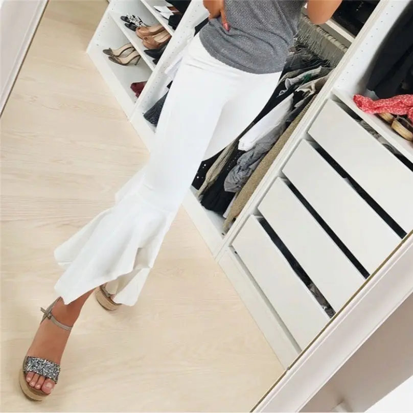 MIARHB 2019 летние джинсы модные женские однотонные штаны с высокой талией и рогами