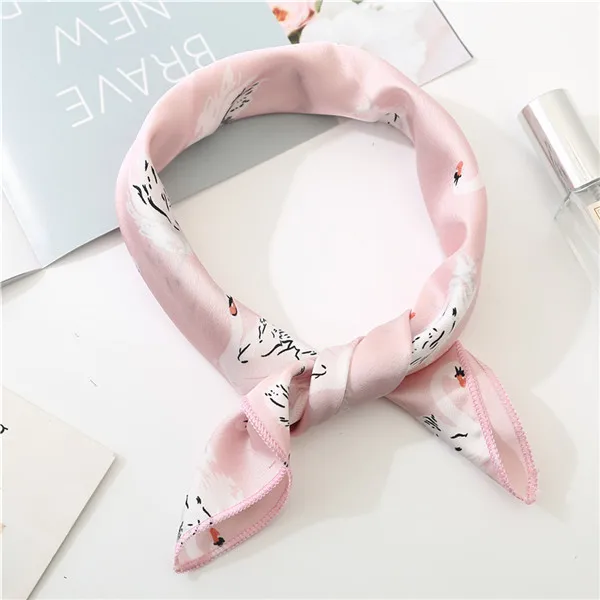 pink Горячая Распродажа маленький квадратный атласный шарф искусственный шелковый шарф женский элегантный женский платок аксессуары для бандан - Цвет: pink