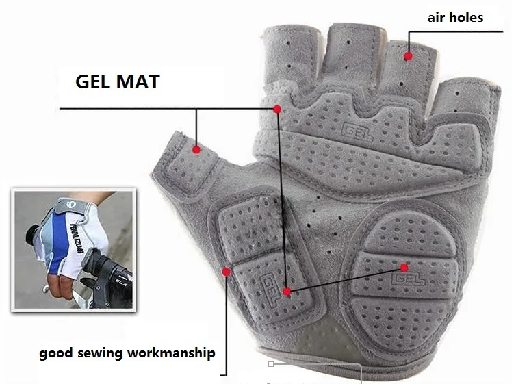 1 пара гелевых перчаток для велосипеда перчатки горного противоскользящий гель