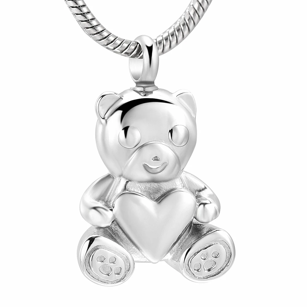 IJD10070 Нержавеющая сталь Pet плюшевый мишка памятный сувенир для кремации Цепочки и