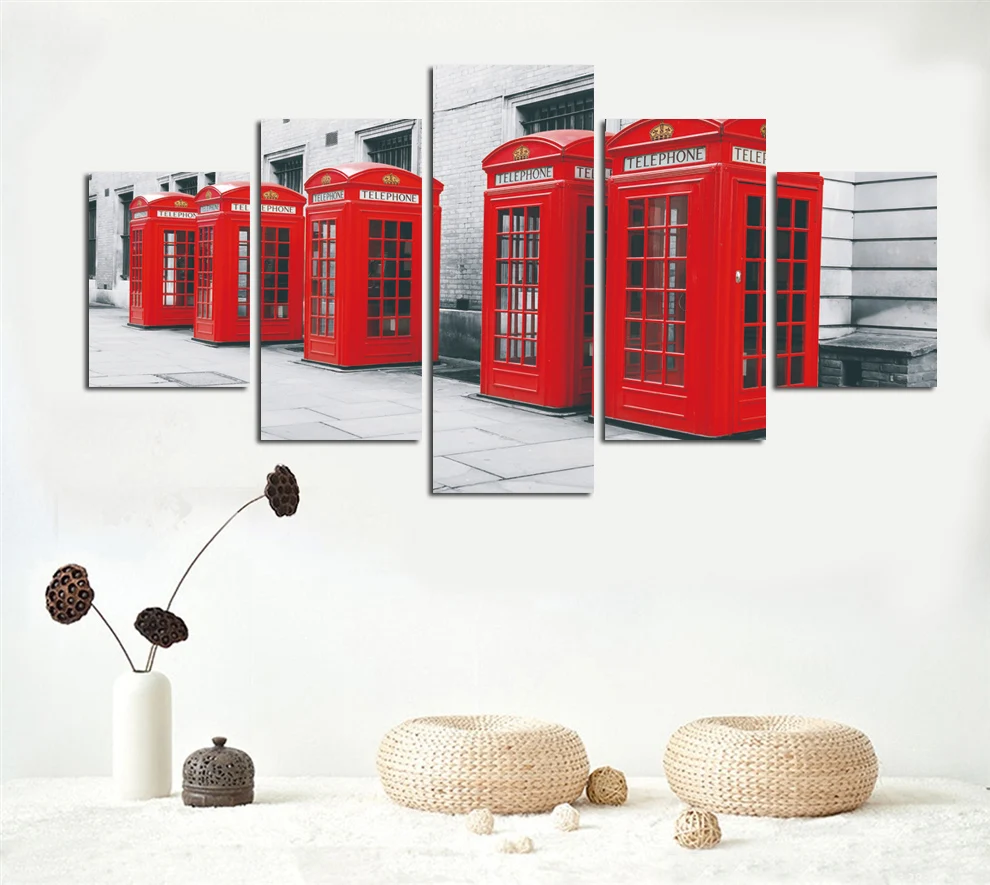 Новый В 2018 холст PaintingTelephone киосках 5 шт. Холст Аватар для печати на стене Гостиная