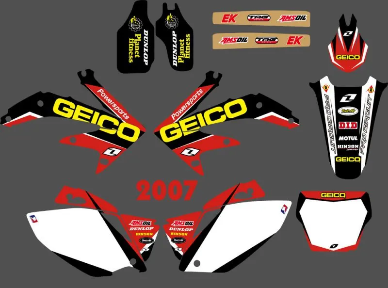 Набор стикеров (0377) для Honda CRF450 CRF450R 2007 CRF 450 450R R | Автомобили и мотоциклы
