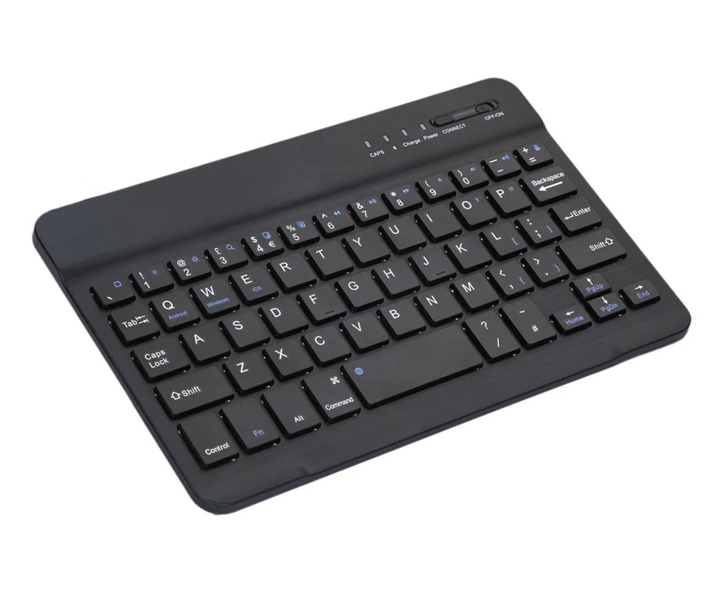 black Kemile тонкая портативная беспроводная bluetooth-клавиатура с подсветкой для IPad ноутбука планшета смартфона IOS Android Windows универсальный - Цвет: black