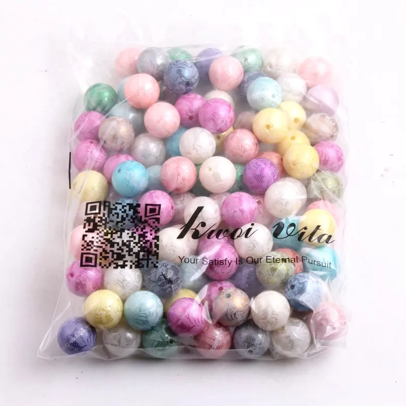 Белая кружевная бусина Kwoi Vita оптовая продажа 20 мм 12 акриловая имитация жемчуга с