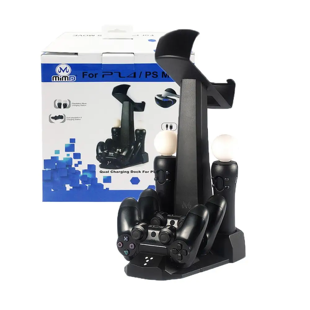Зарядная док станция Quad зарядная для PS4 PS контроллер движения VR камера гарнитура