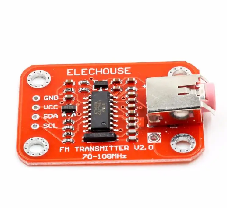 Модуль FM-передатчика V2.0 цифровой модуль FM-радио для микрофона Arduino аудиоразъем -