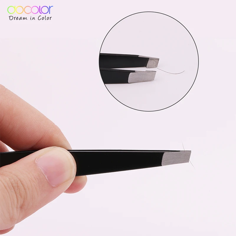 1 шт. черный цвет пинцет для бровей красоты наклонный съемник нержавеющая сталь