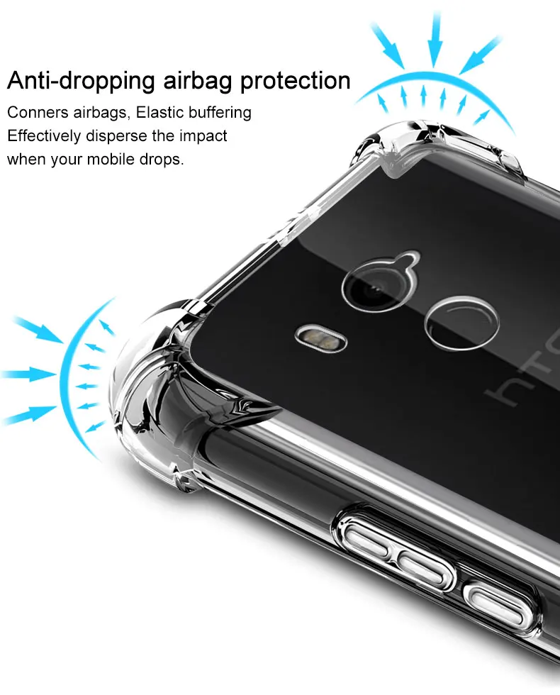 Original iMAK Airbag Super-slim Soft Phone cases for HTC U11 Plus Bumper case +Soft protective Film For Case |