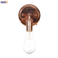 iwhd nordic led wall light red bronze industrial loft wandlamp iron vintage wall lamp fixtures for home lighting applique murale