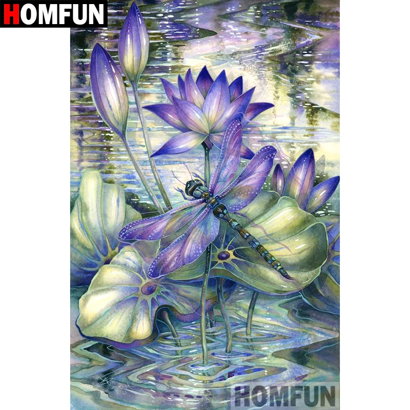 Алмазная 5D картина HOMFUN сделай сам полноразмерная/круглая вышивка стрекоза и