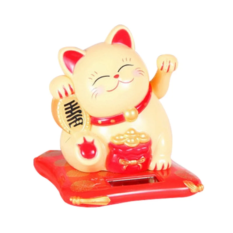 Маленькая рука развевающаяся Lucky Cat на солнечных батареях креативная текстура автомобиля украшения Фортуны ремесла фигурки миниатюры богатство развевающаяся