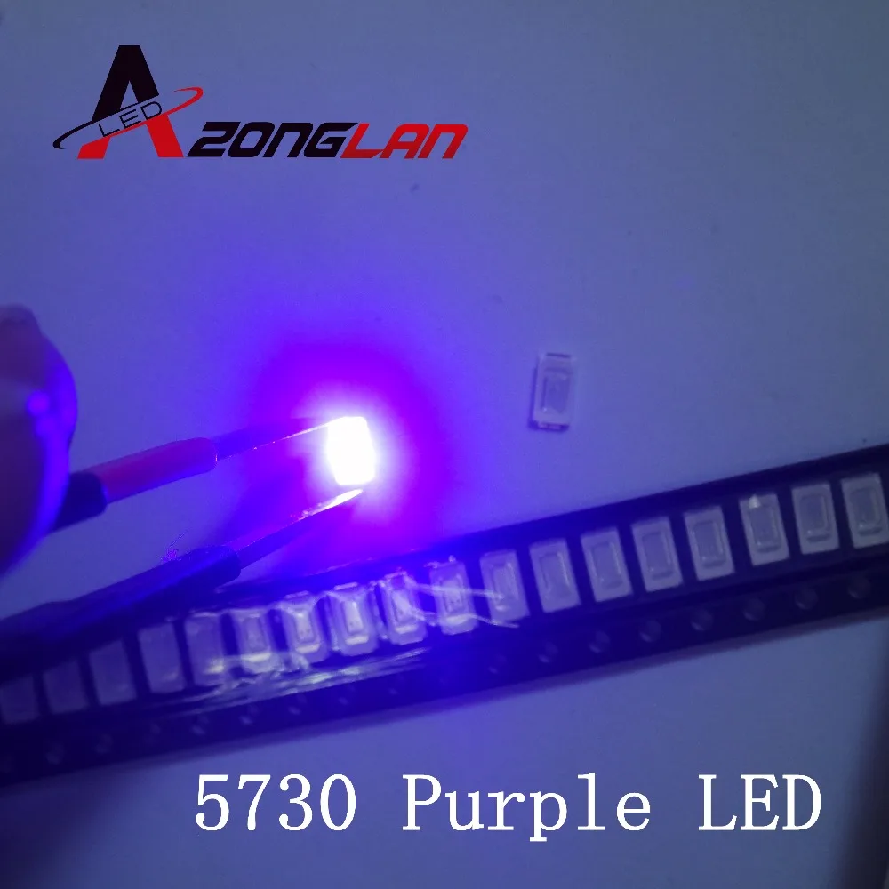 100 5630/5730 SMD/SMT UV/фиолетосветильник лампы с чипом света 395 400 нм светодиодные фонари