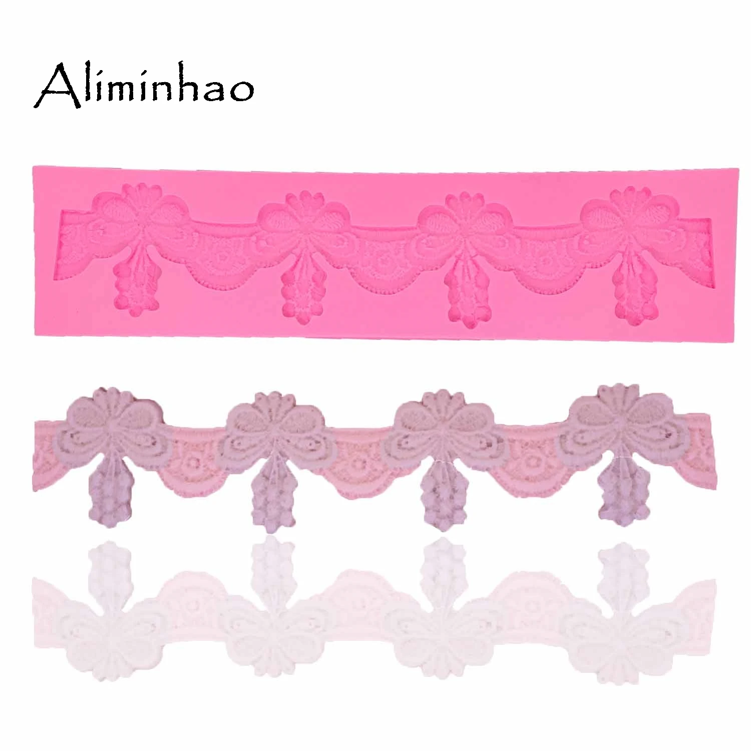 

B1286 длинные формы с бантом, кружевные формочки для сахарного ремесла, силиконовая форма для рукоделия, инструменты для украшения торта, форм...