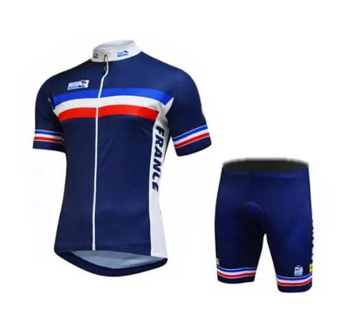 2016 сборной Франции Синя Мужская Велоспорт Джерси для езды на велосипеде с