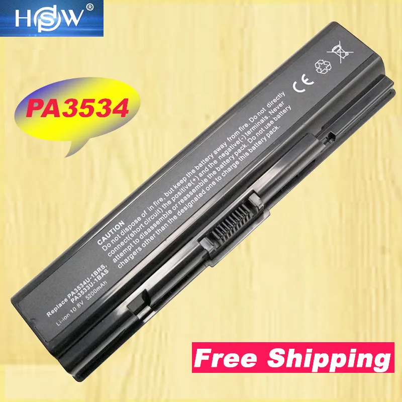 

HSW laptop battery For Toshiba pa3534 pa3534u PA3534U-1BAS PA3534U-1BRS Satellite A300 A500 L200 L300 L500 L550 L555 bateria